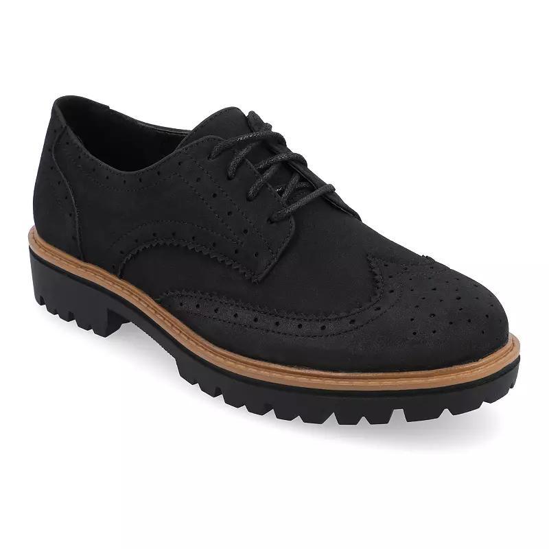 Journee Claudiya Tru Comfort Foam Womens Oxford Shoes Brown Product Image