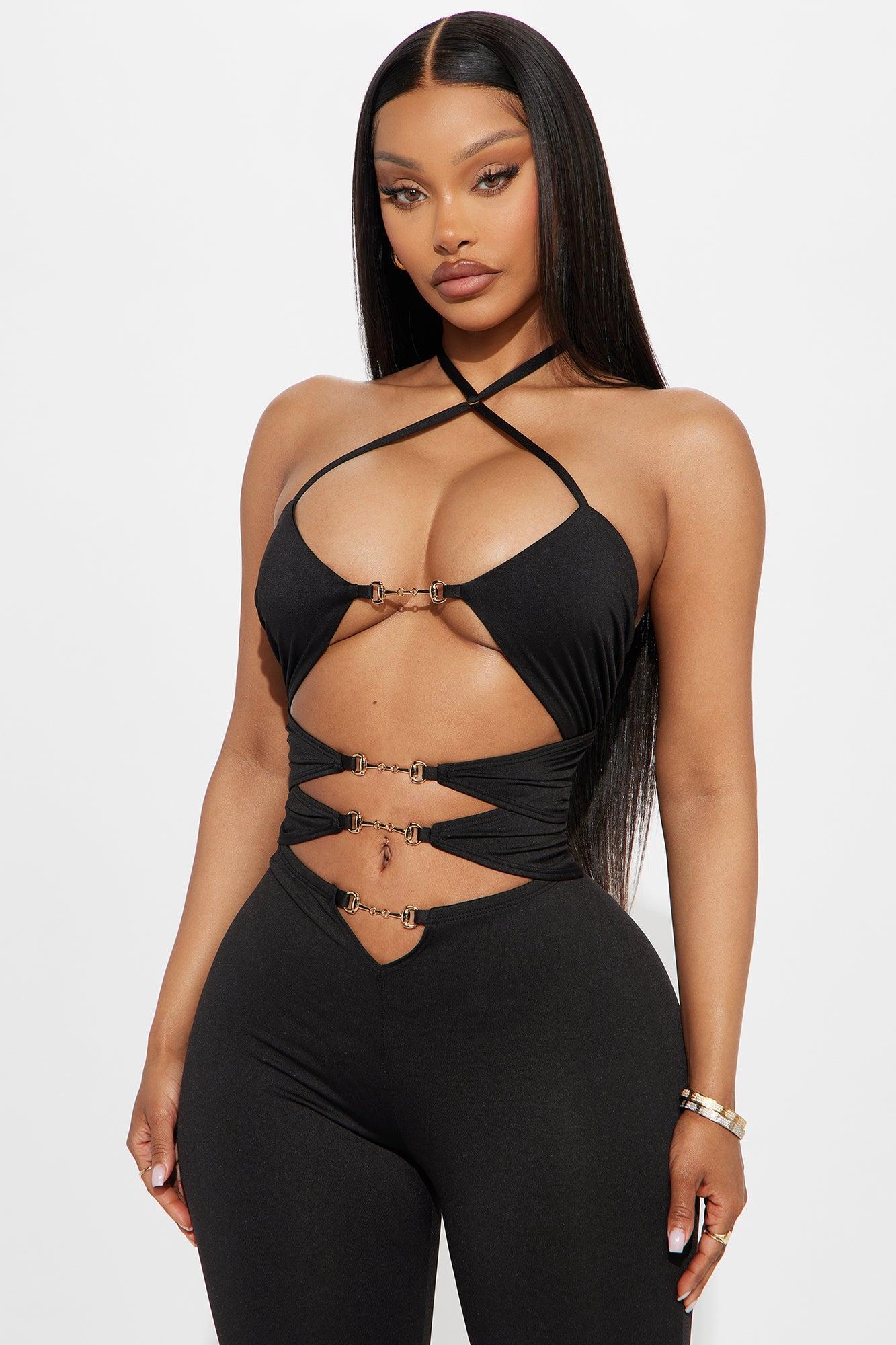 Dance All Night Cut Out Jumpsuit - Black Product Image