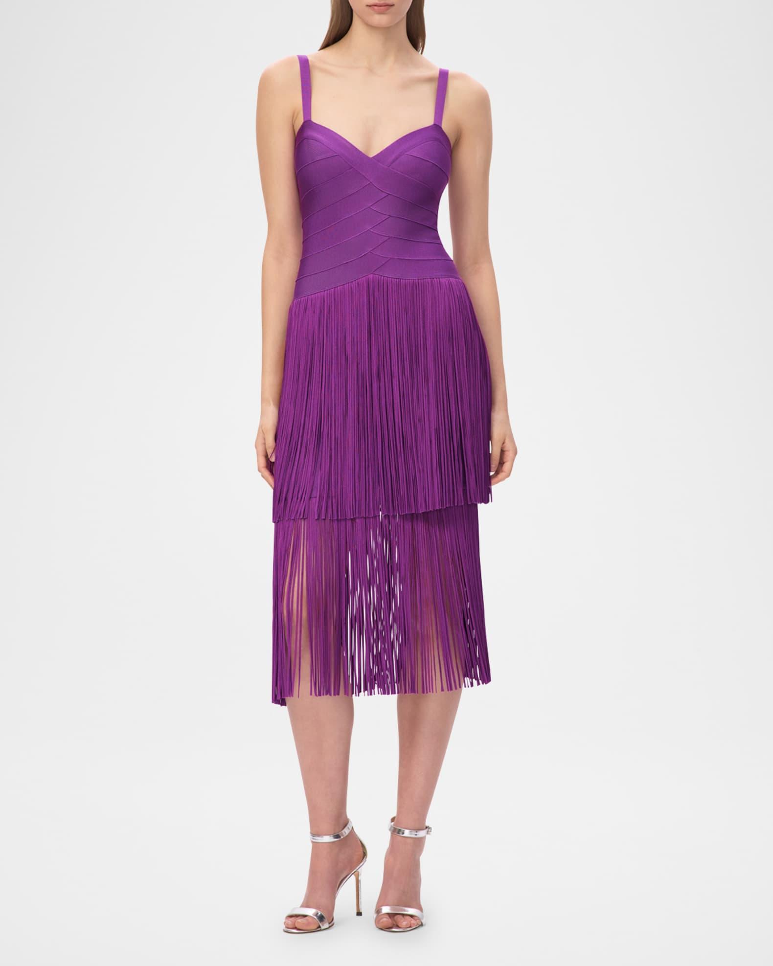 The Georgia Tiered Fringe Midi Dress Product Image