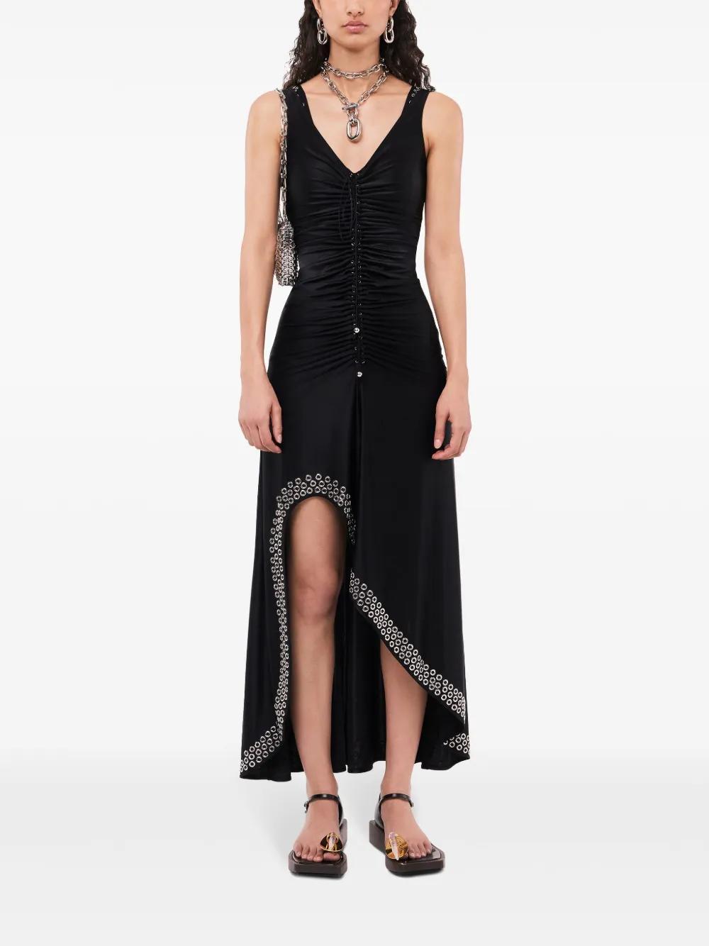 eyelet-detail ruched maxi dress Product Image