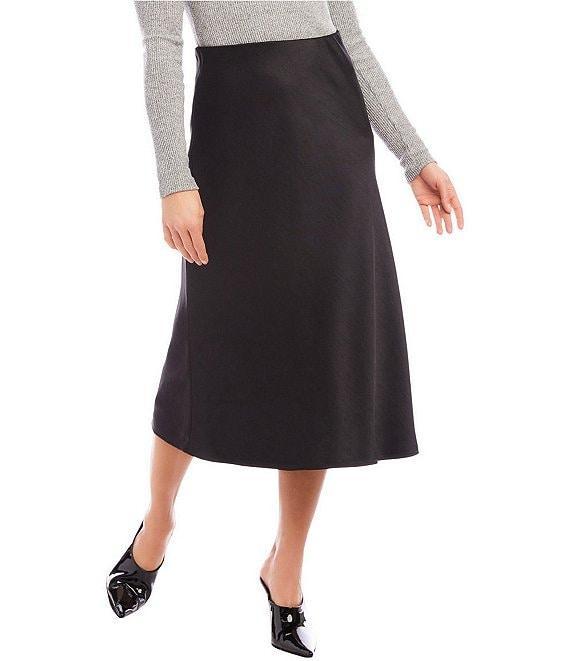 Karen Kane Satin Midi A-Line Skirt Product Image