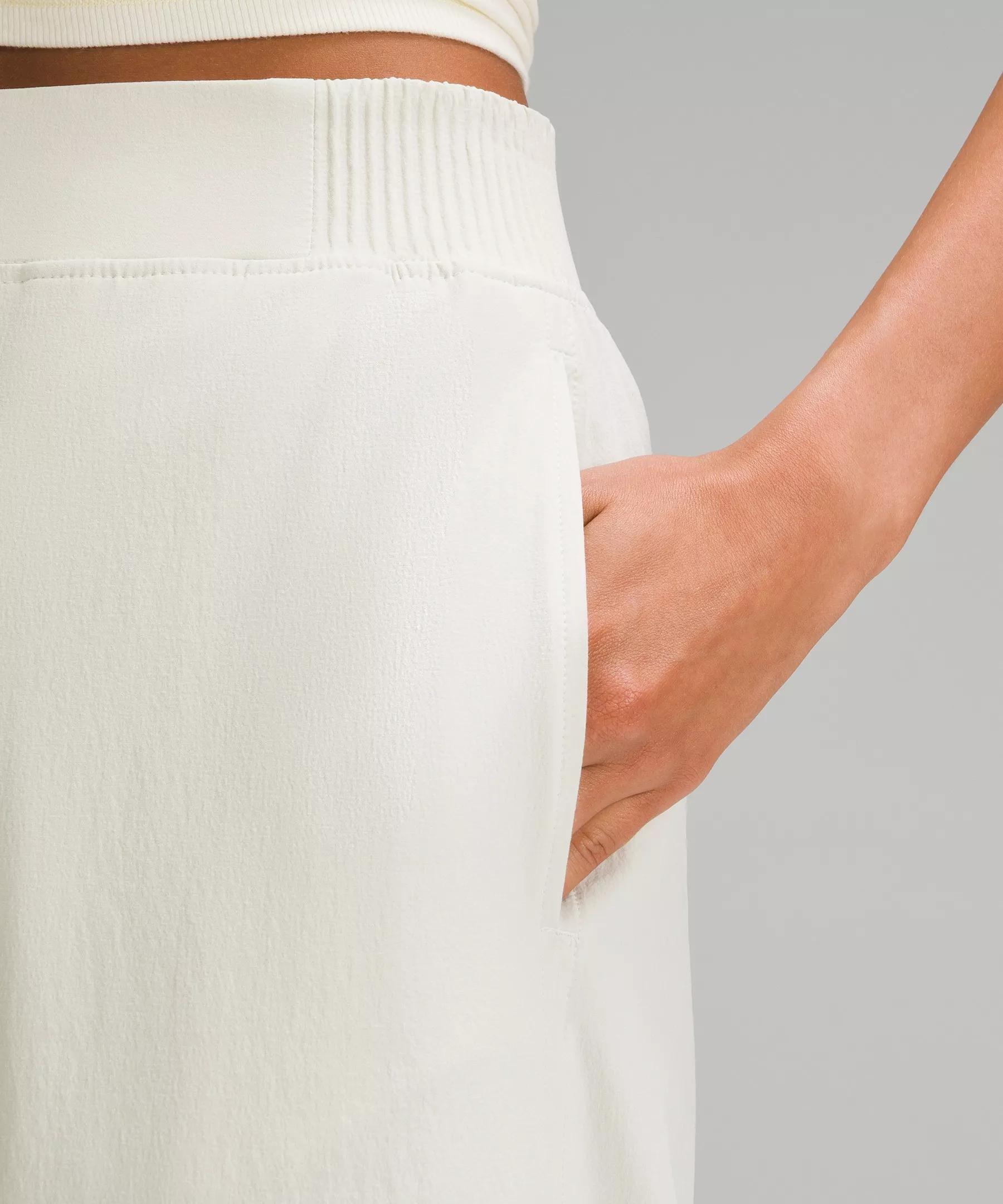 Stretch Woven High-Rise Wide-Leg Cropped Pant Product Image