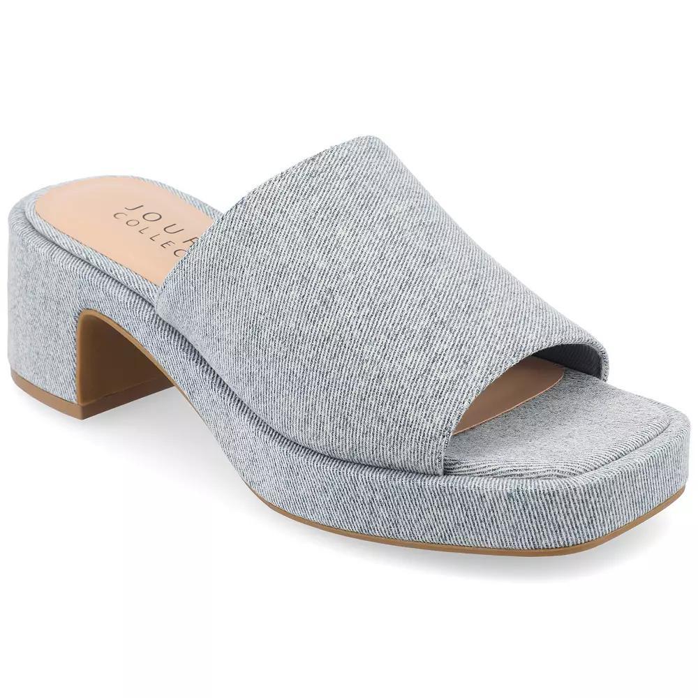 Journee Bessa Women's Tru Comfort Foam Slip On Platform Sandals, Size: 11, Light Blue Product Image