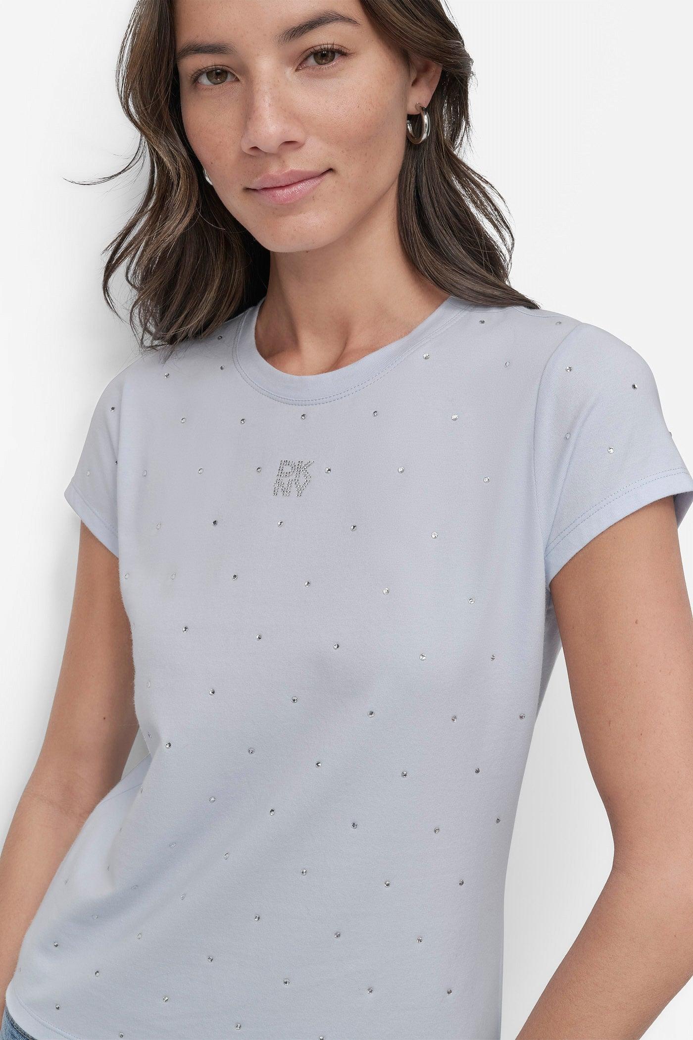 CRYSTAL EMBELLISHED LOGO TEE Product Image