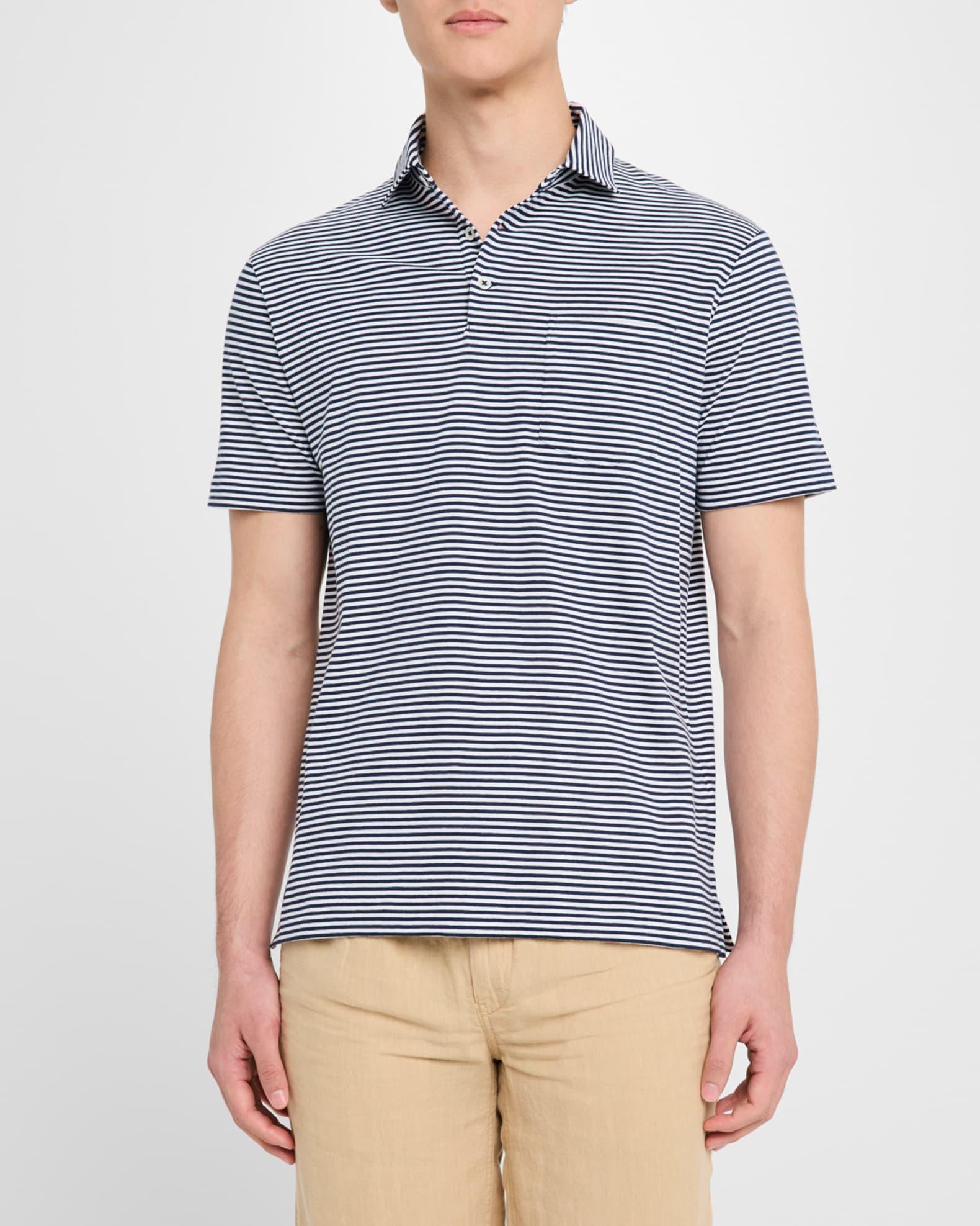 Men's Striped Lisle Polo Shirt Product Image