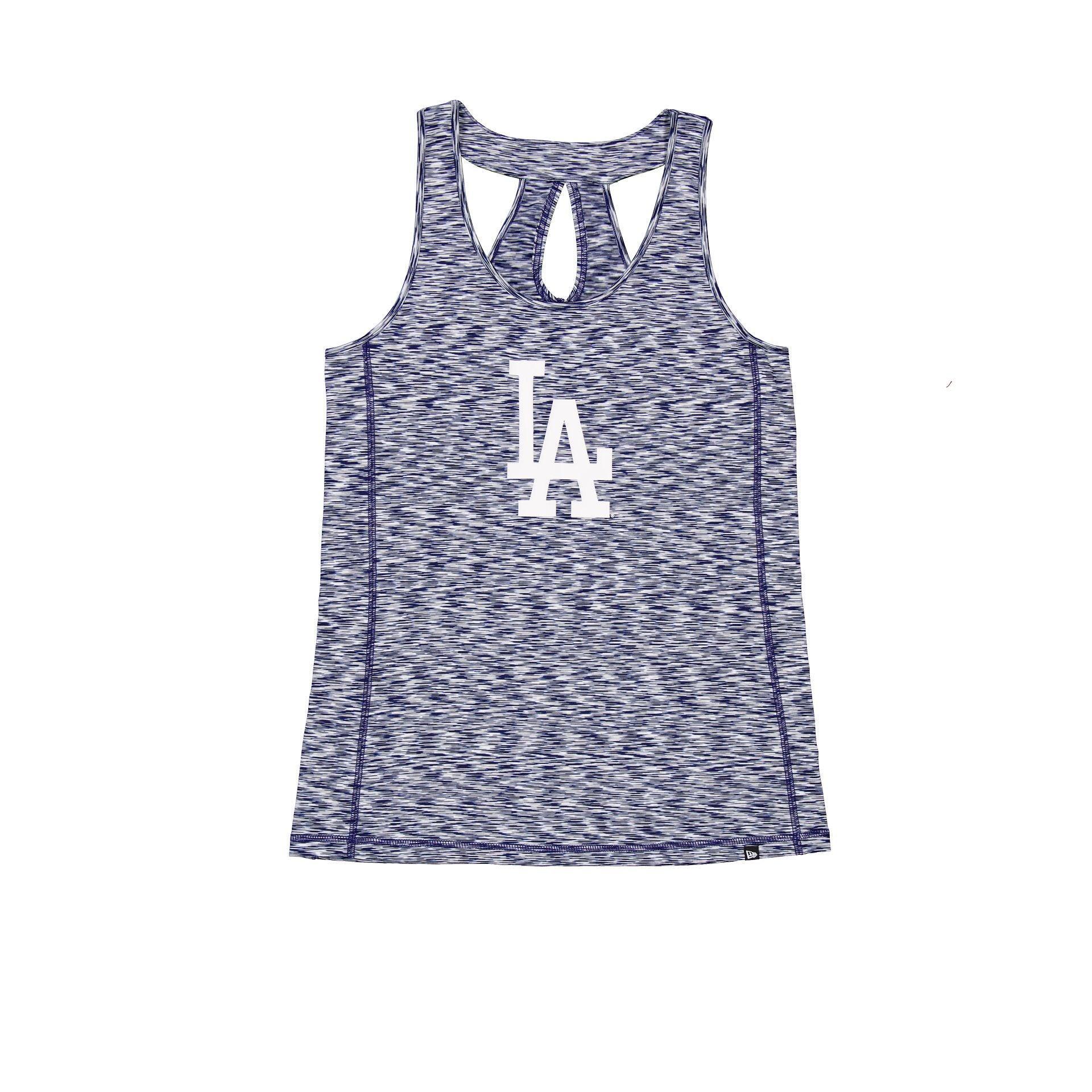 Women's New Era Royal Los Angeles Dodgers Space Dye Keyhole Back Tank Top, Size: Medium, Blue Product Image
