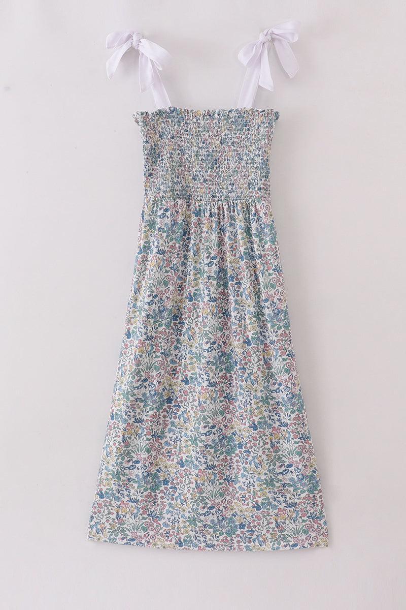 Bow applique print mom&me dress Product Image