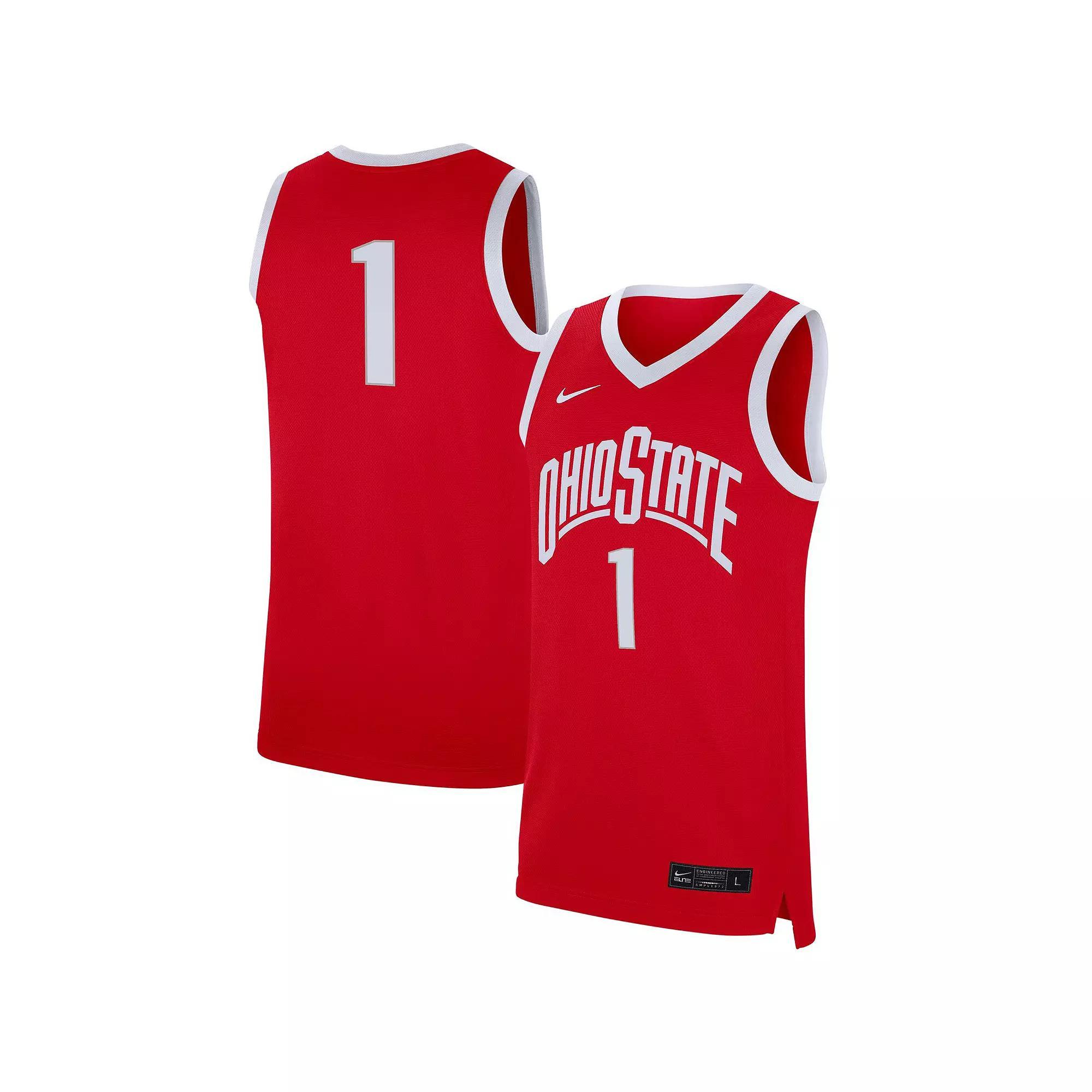 Men's Nike #1 Scarlet Ohio State Buckeyes Replica Jersey, Size: XL, Red Product Image
