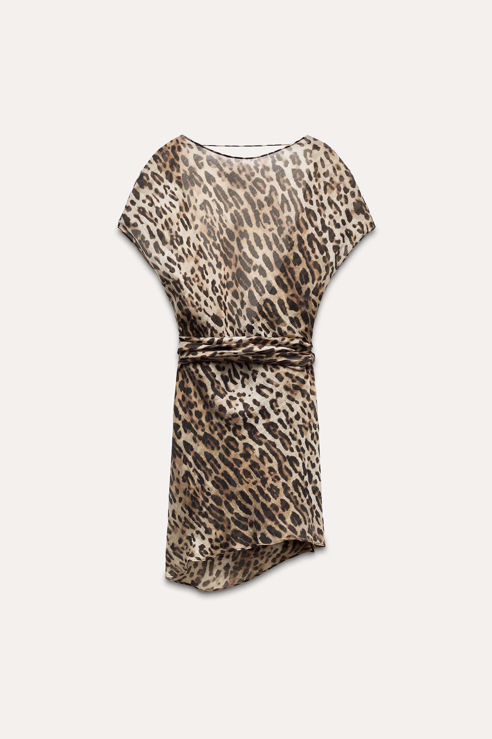 ANIMAL PRINT BOWS TOP ZW COLLECTION Product Image