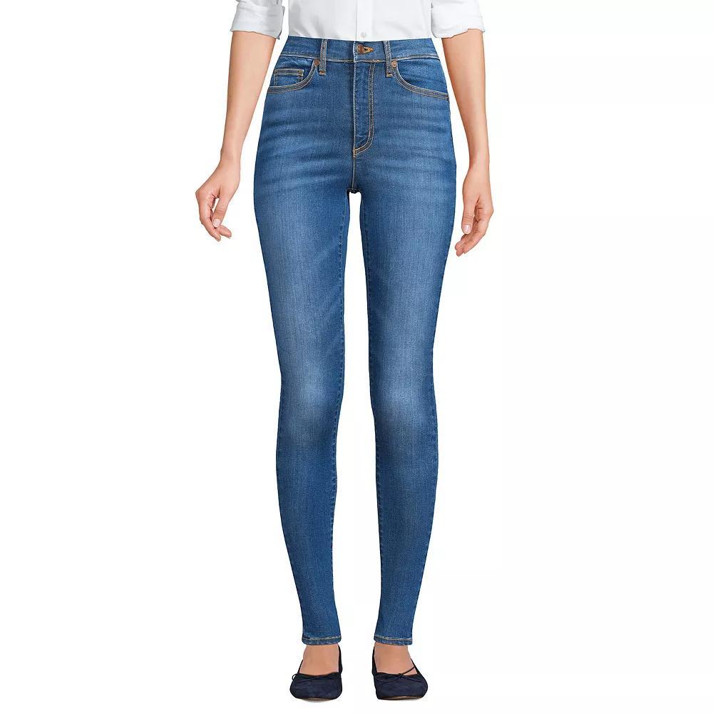 Women's Lands' End Lycra Skinny Jeans, Size: 10, Blue Tide Blue Product Image