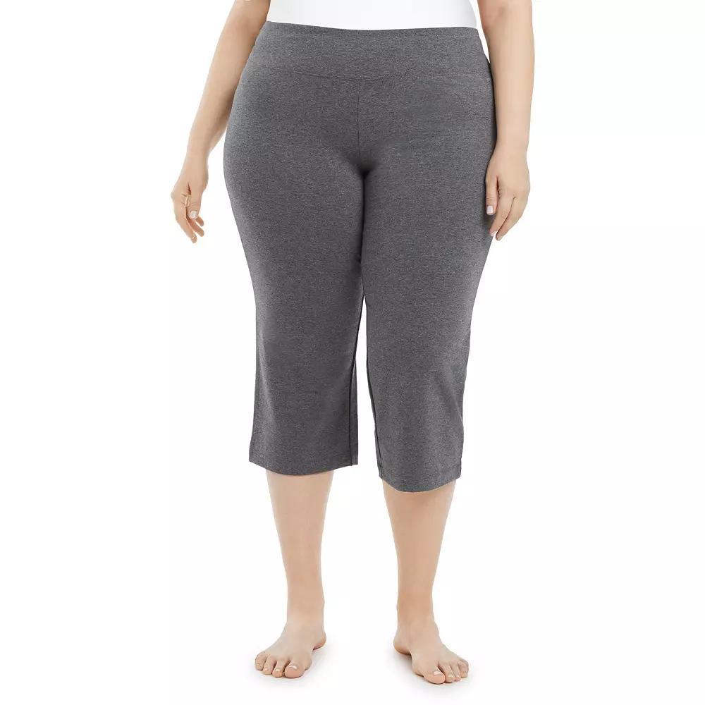 Plus Size Jockey Sport Slim Flare Capris, Womens Grey Product Image