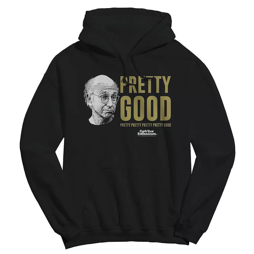 Men's Pretty Good Larry Face Curb Your Enthusiasm Graphic Fleece Hoodie, Size: Medium, Black Product Image