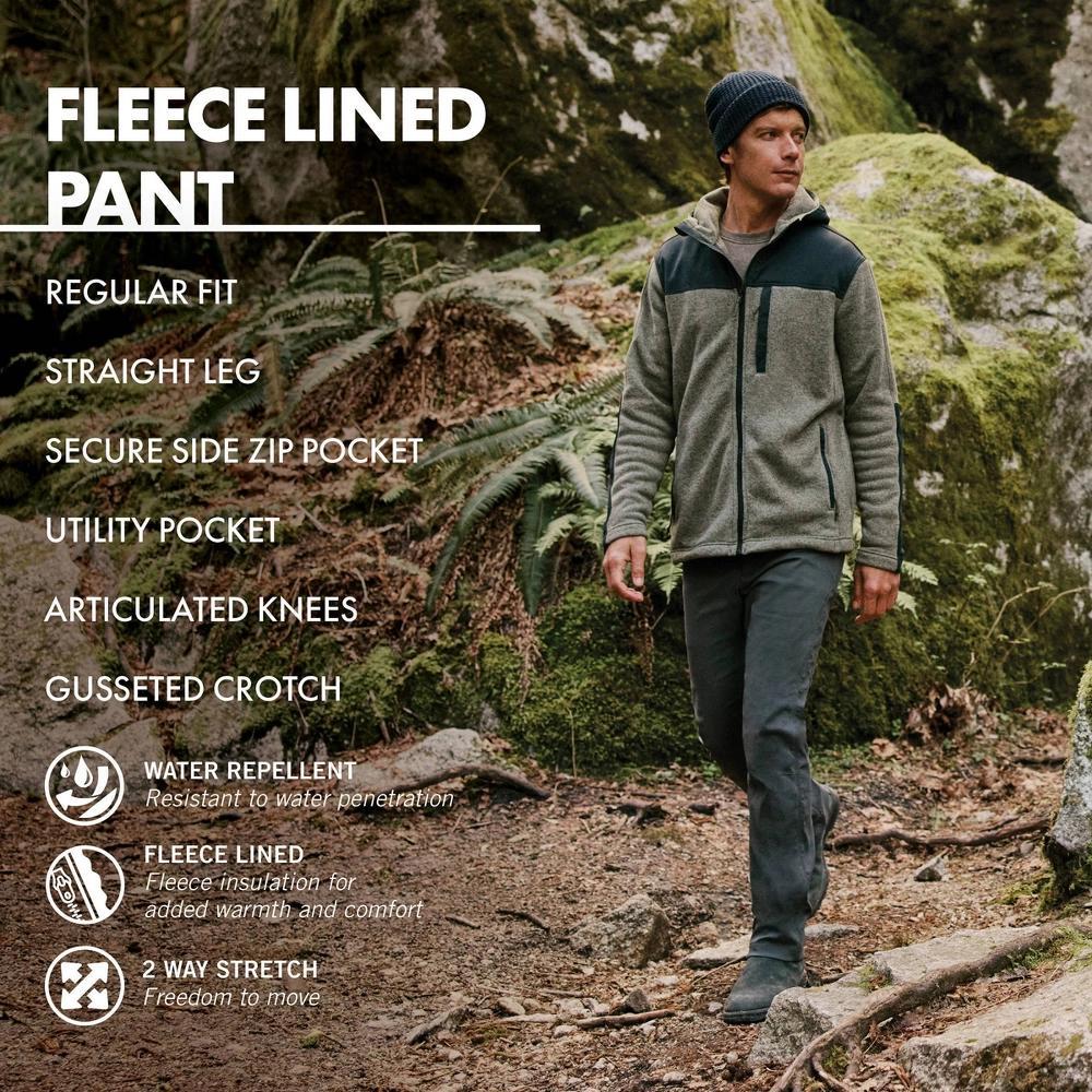 Wranglers Men's ATG Straight Fit Fleece Lined 5-Pocket Pants - Asphalt 30x30 Product Image