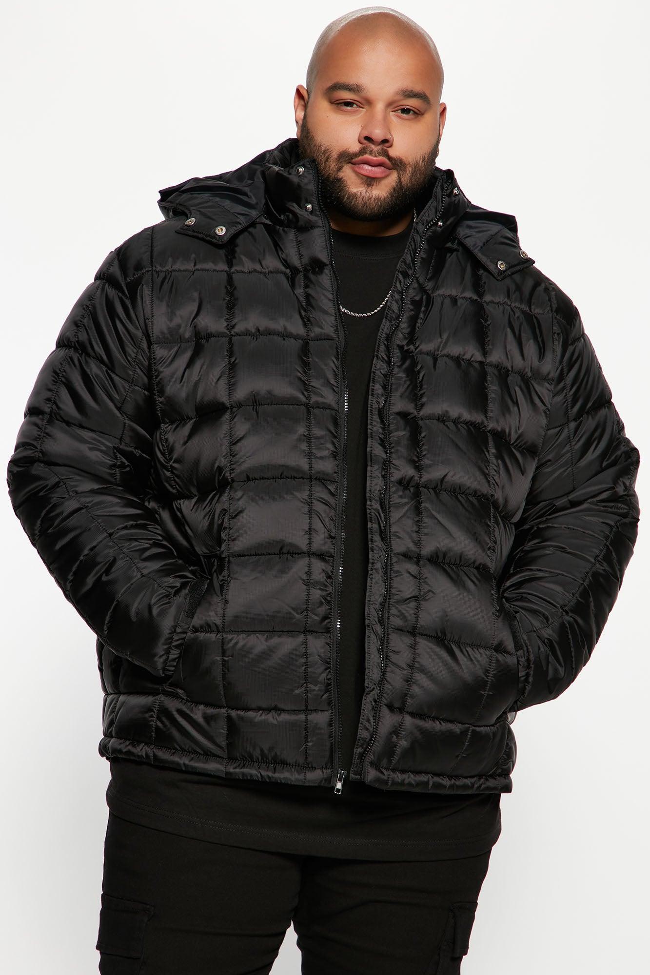 Grenade Like Hooded Puffer Jacket - Black Product Image