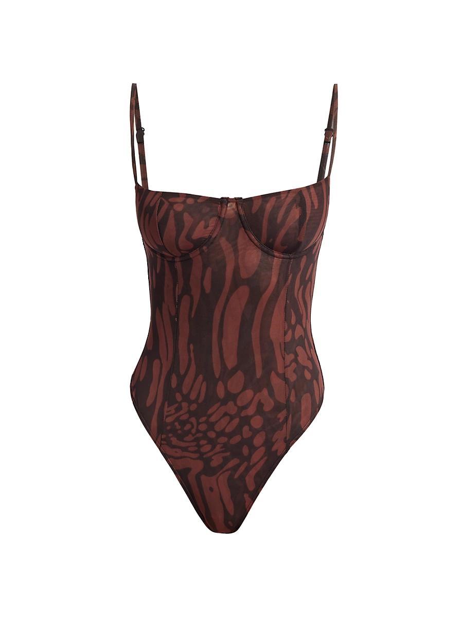 Womens Corset Demi Mesh Bodysuit Product Image