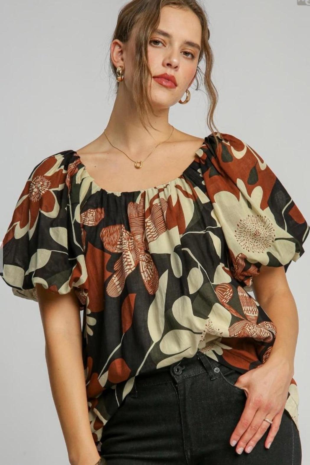 Top, Scoop Neck Floral Product Image