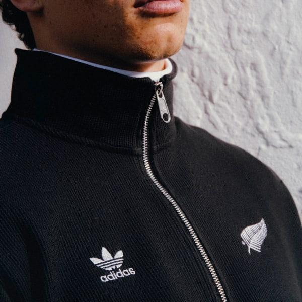 adidas All Blacks Essentials Half-Zip Waffle Sweatshirt All Black M Mens Product Image