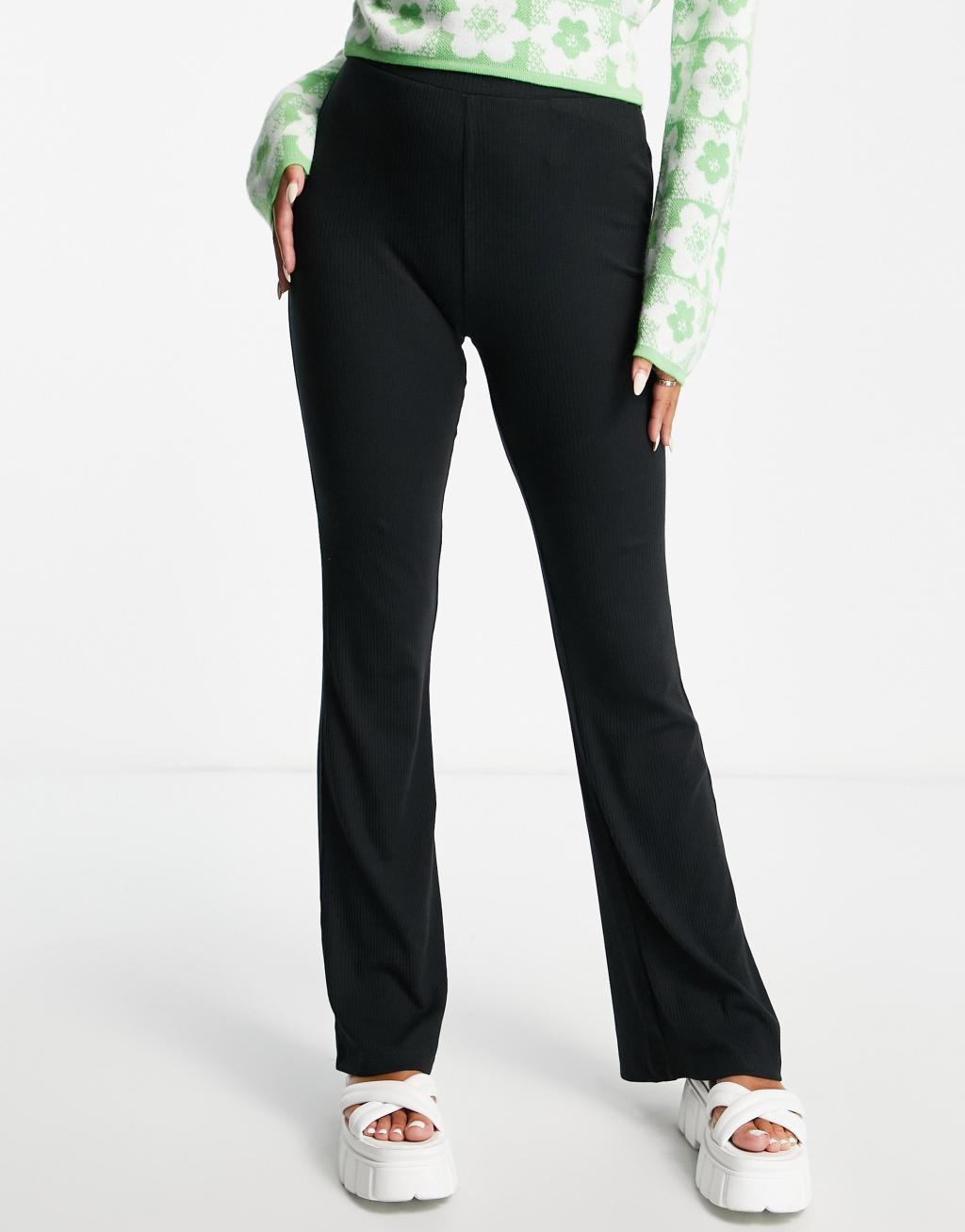 Noisy May flare pants in black Product Image