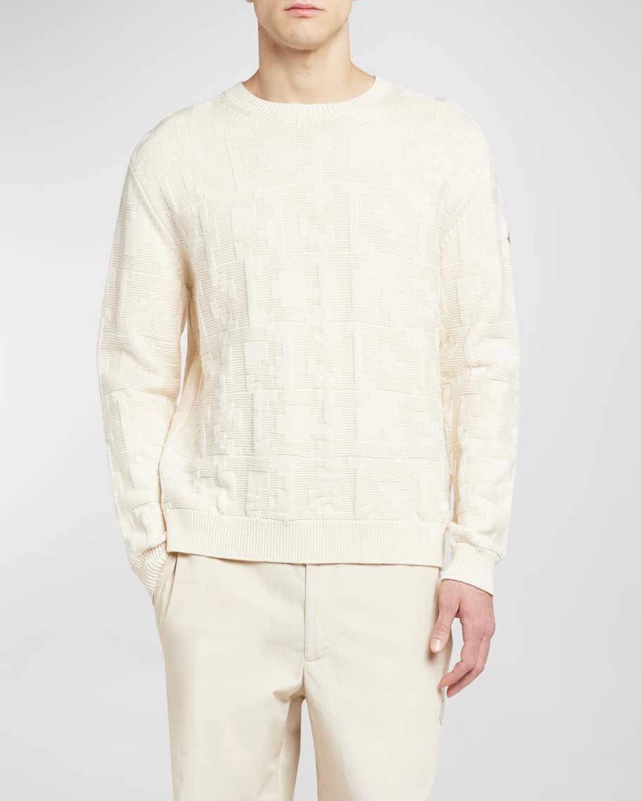 Mens Logo Cream Crewneck Sweater Product Image