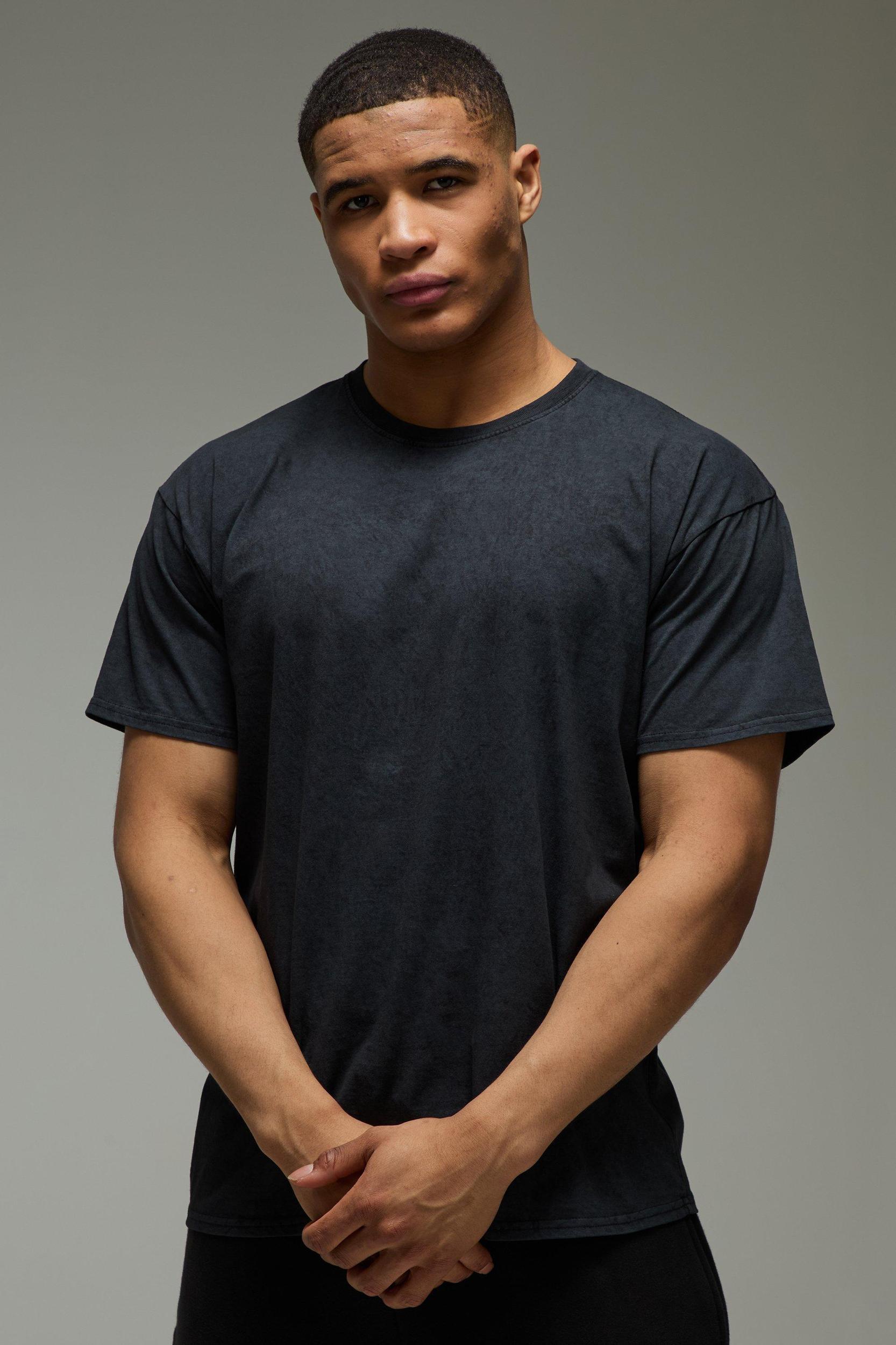 Man Active New York Training Club Acid Wash Oversized T-shirt | boohooMAN USA Product Image