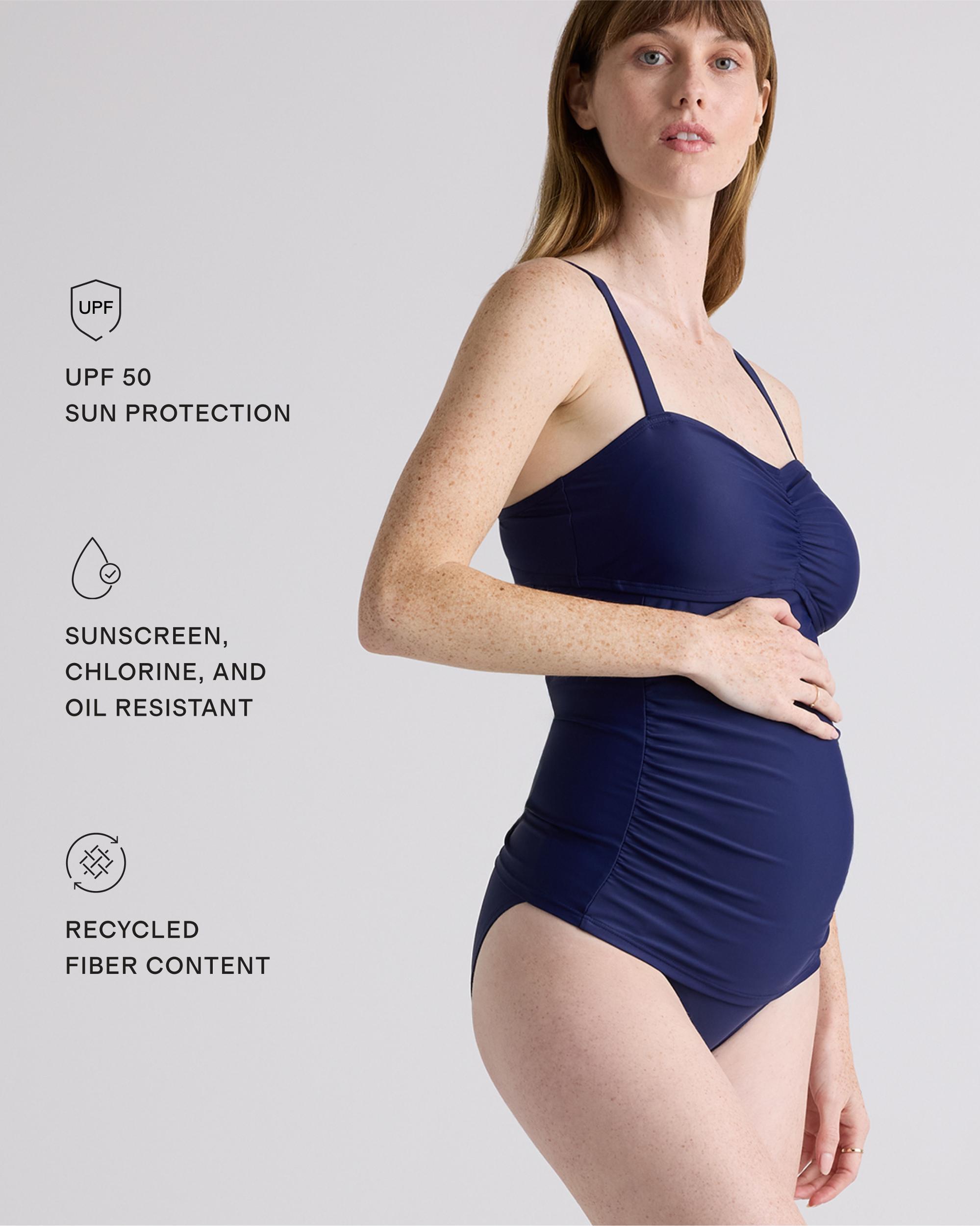 Quince | Women's Italian Maternity Two-Piece Tank Topini Swimsuit 78% Recycled Polyamide, 22% Spandex Product Image
