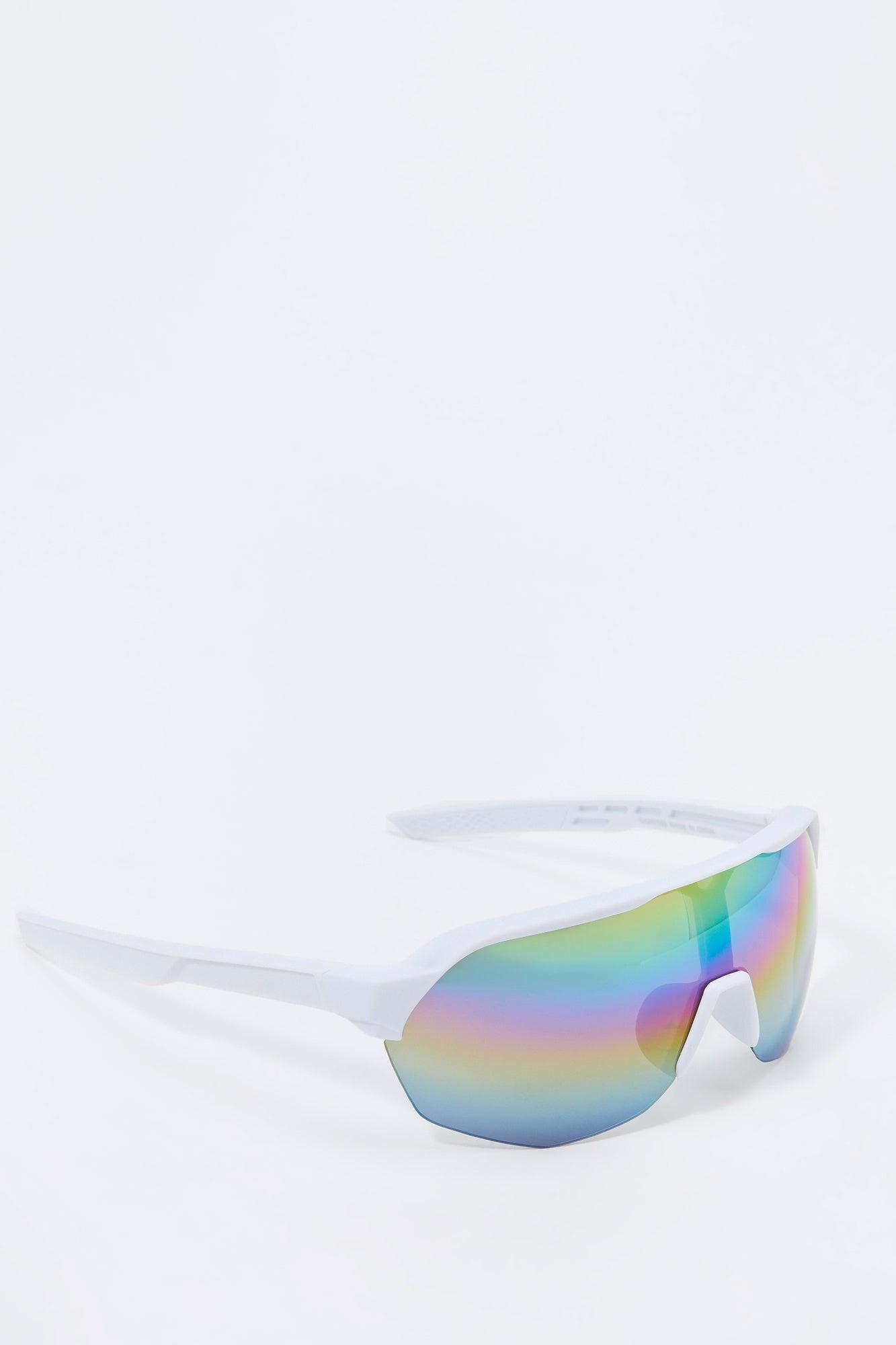 Rimless Curved Shield Sunglasses Male Product Image