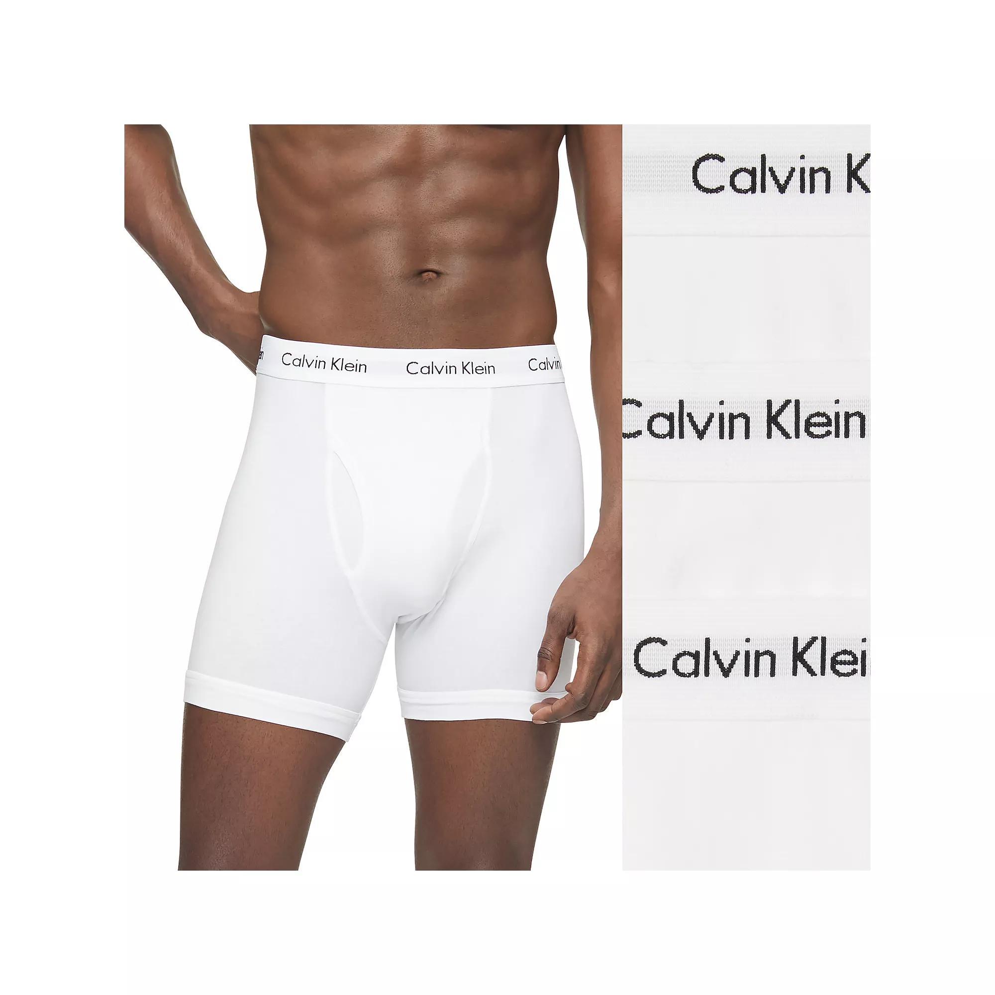 Men's Calvin Klein 3-pack Cotton Stretch Boxer Briefs, Size: Large, Black Product Image