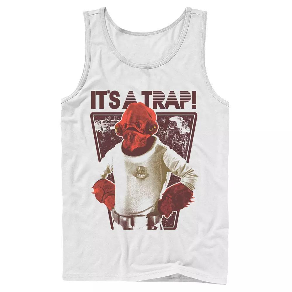 Men's Star Wars Ackbar It's a Trap Tank Top, Size: Large, White Product Image