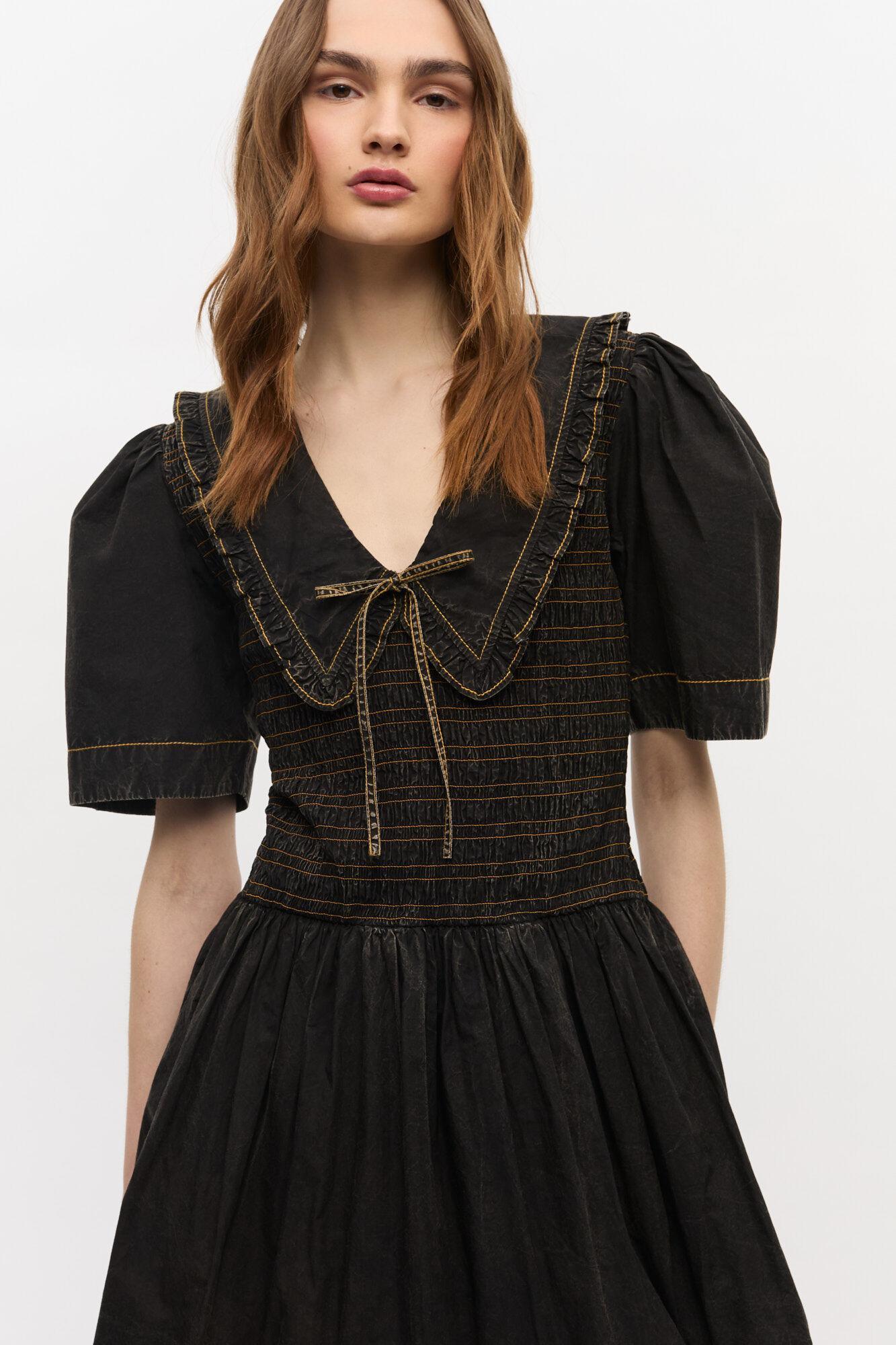 Black Washed Smock Dress Product Image
