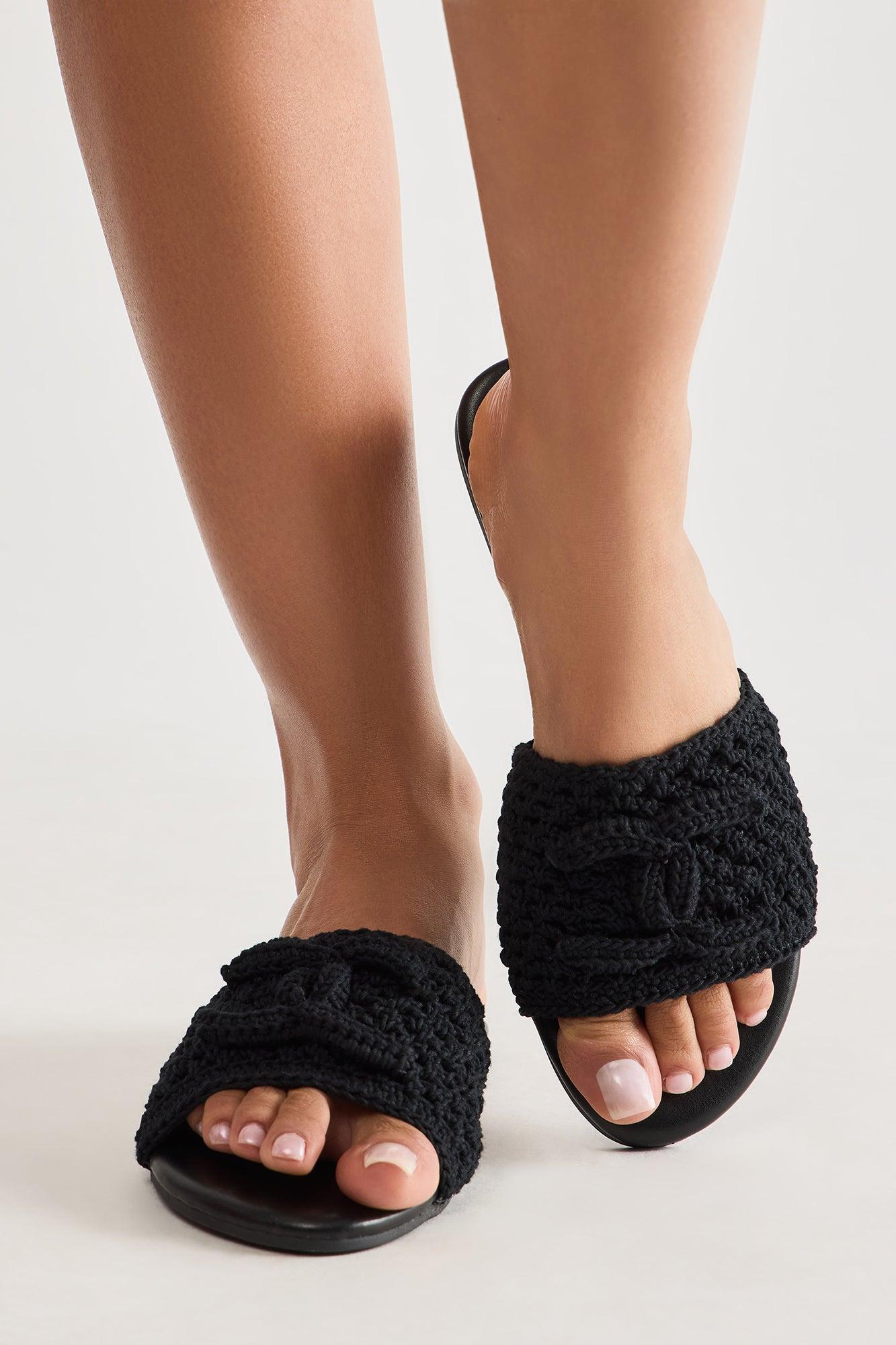 Mac Knit Sandals - Black Product Image