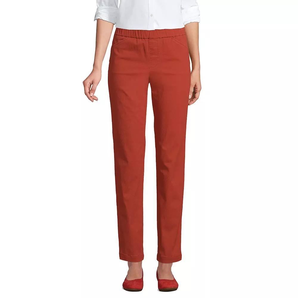 Women's Lands' End Pull-On Chino Ankle Pants, Size: 8, Red Ivory Paisley Product Image