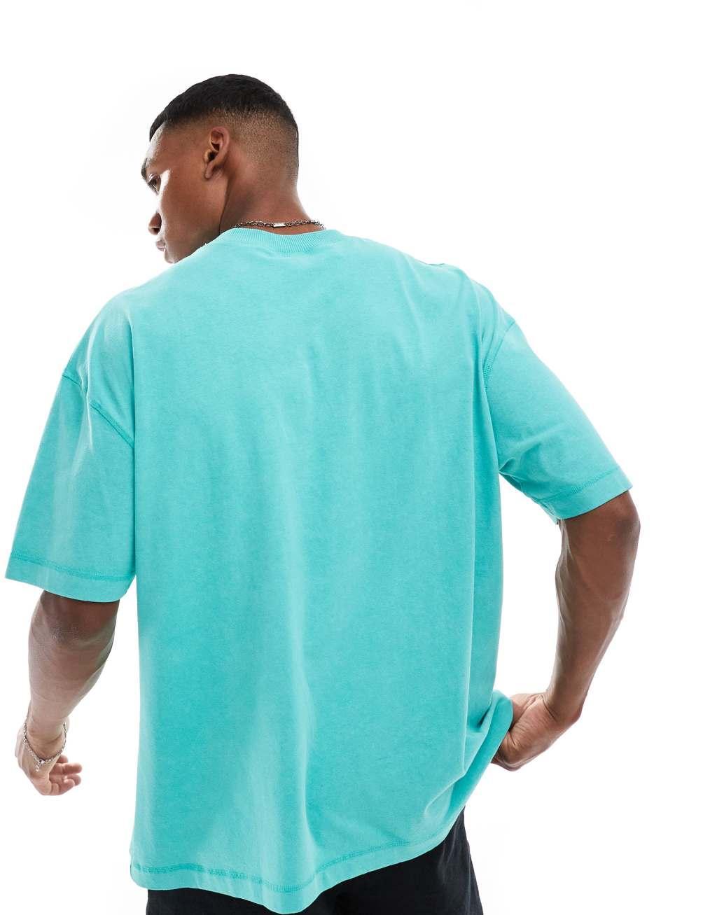ASOS DESIGN oversized T-shirt in washed turquoise Product Image