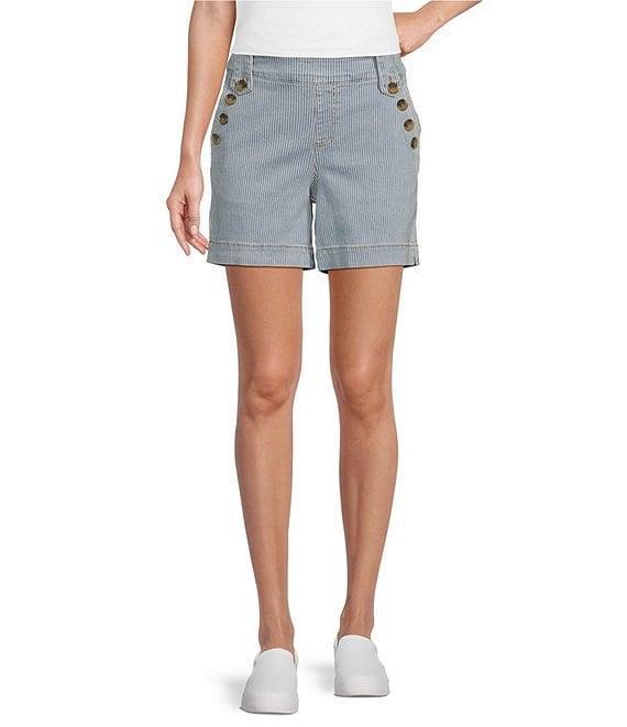Westbound Button Embellished Pull-On Marina Shorts Product Image