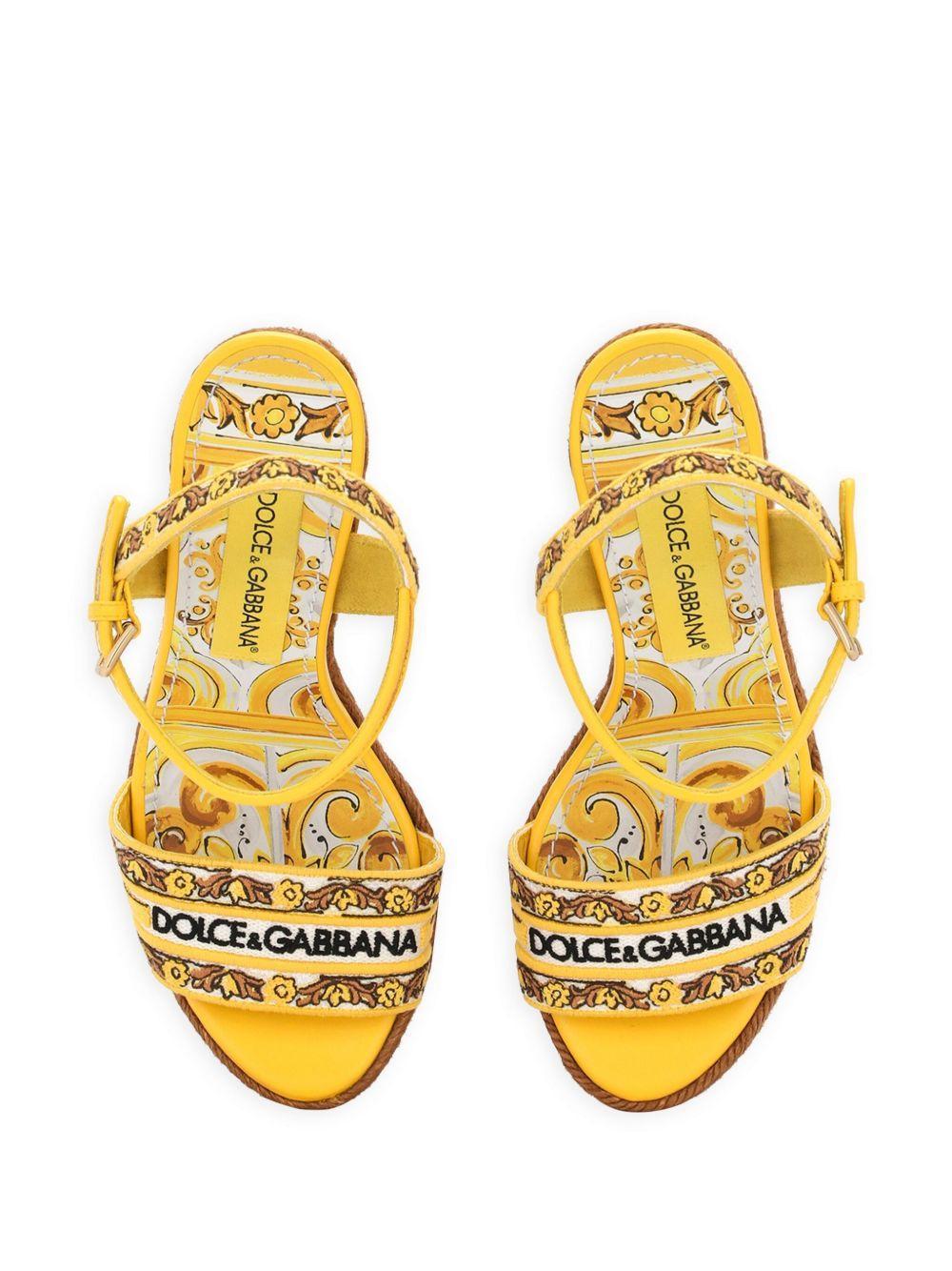 Majolica-print 90mm wedge sandals  Product Image