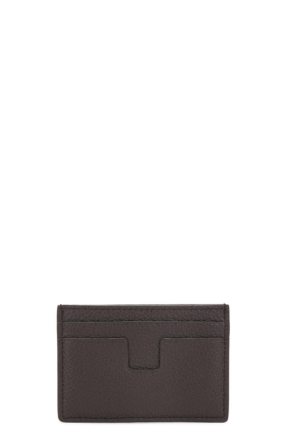 TOM FORD Logo-print Leather Cardholder In Brown Product Image