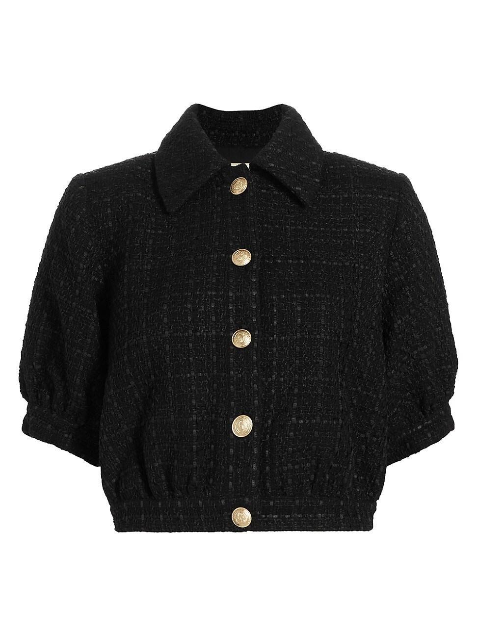 Cove Cropped Short-Sleeve Tweed Jacket Product Image
