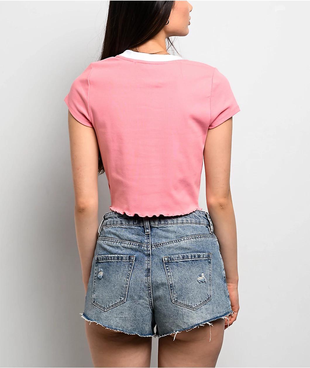 Juicy Couture Miss Juicy Pink Crop T-Shirt Product Image