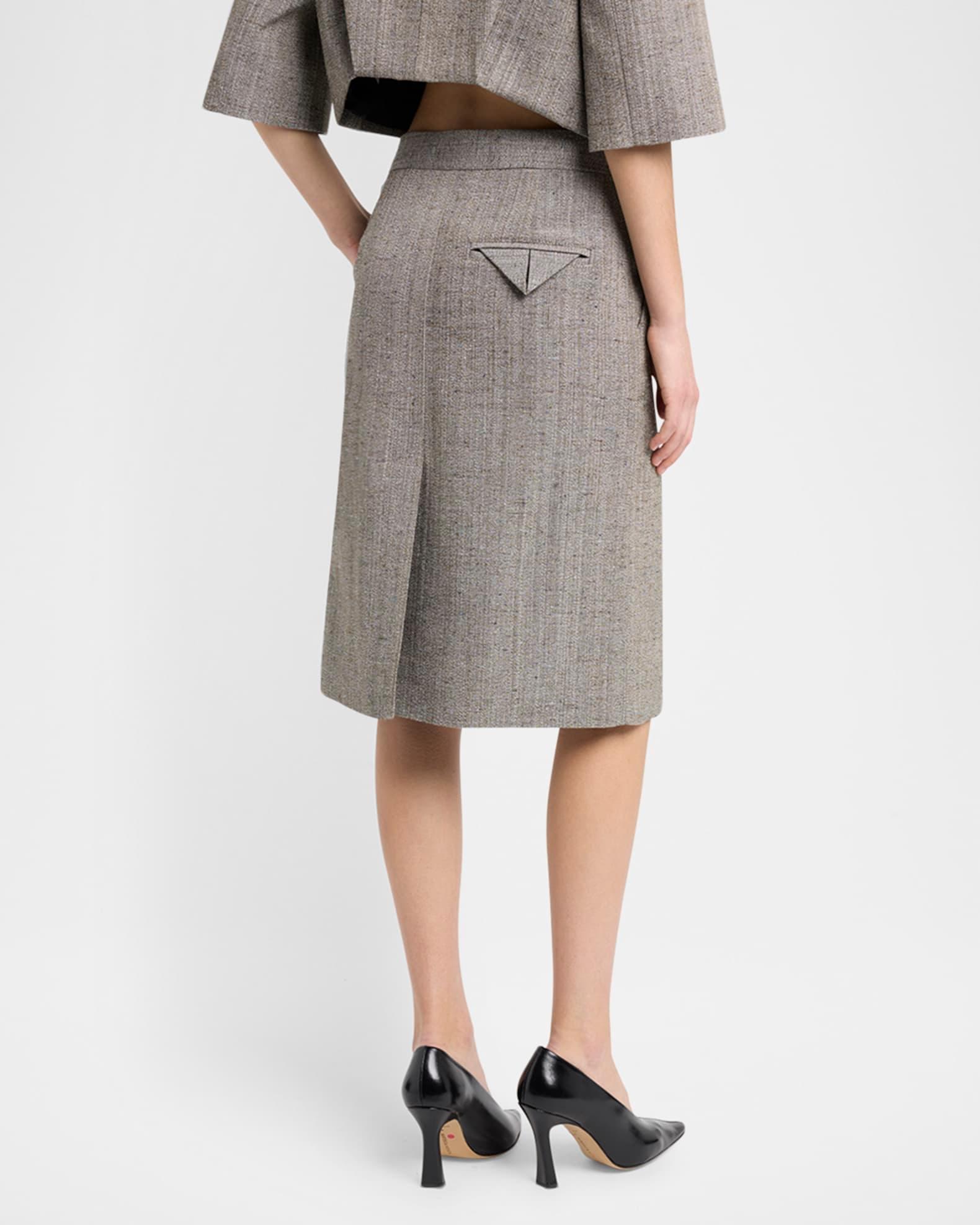 Knotted Melange Straight Skirt Product Image