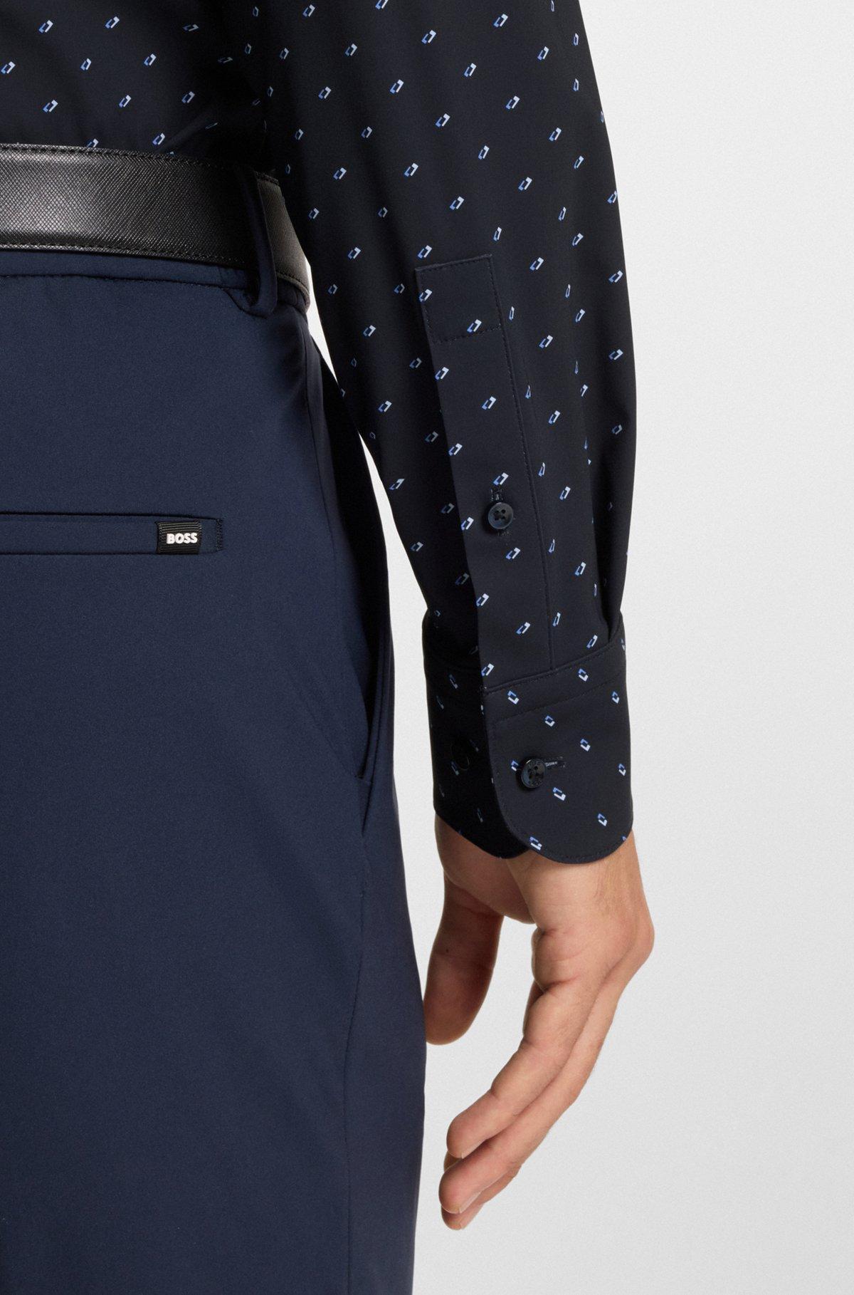 Regular-fit shirt in performance-stretch floral-print jersey Product Image