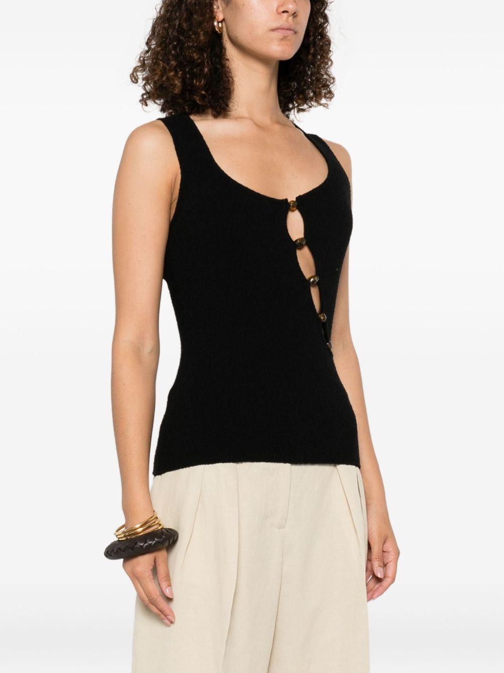 beaded cut-out tank top Product Image