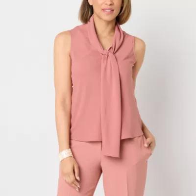 Black Label by Evan-Picone Womens V Neck Sleeveless Blouse Product Image