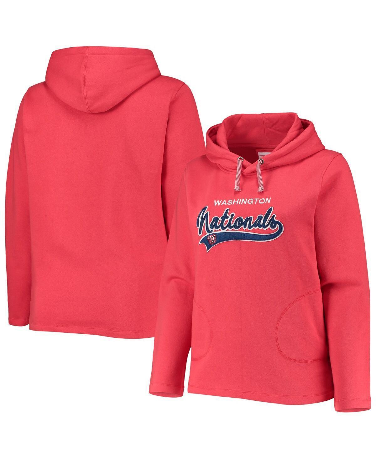 Womens Soft as a Grape Washington Nationals Plus Size Side Split Pullover Hoodie Product Image