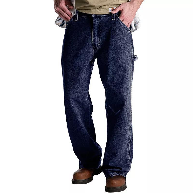Men's Dickies Relaxed Fit Denim Carpenter Jeans, Size: 44X34, Rinsed Blue Blue Product Image