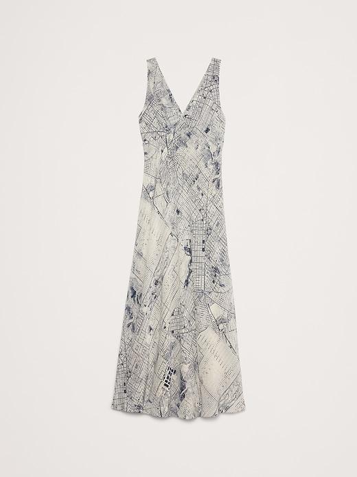 Bias-Cut Matte Silk Maxi Dress Product Image