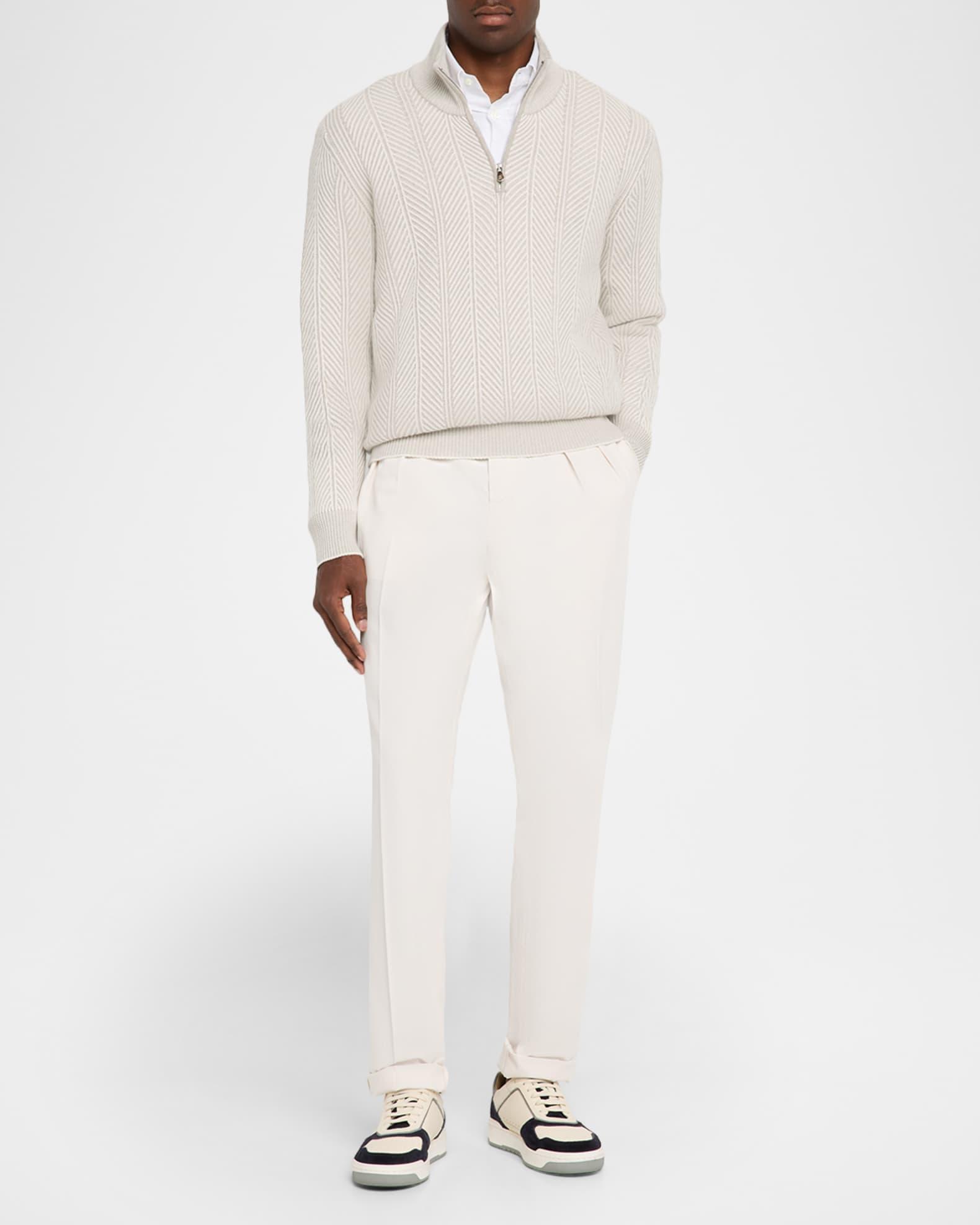 Men's Cashmere Chevron Vanise Quarter-Zip Sweater Product Image
