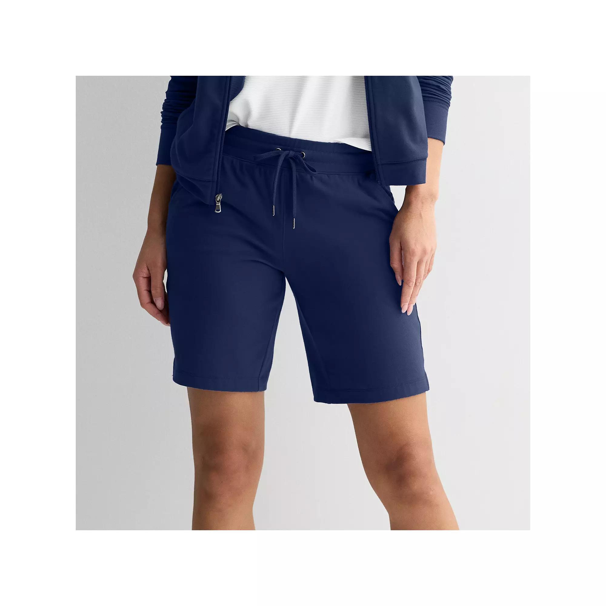 Women's Tek Gear® Essential Bermuda Shorts, Size: Medium, Mineral Black Product Image