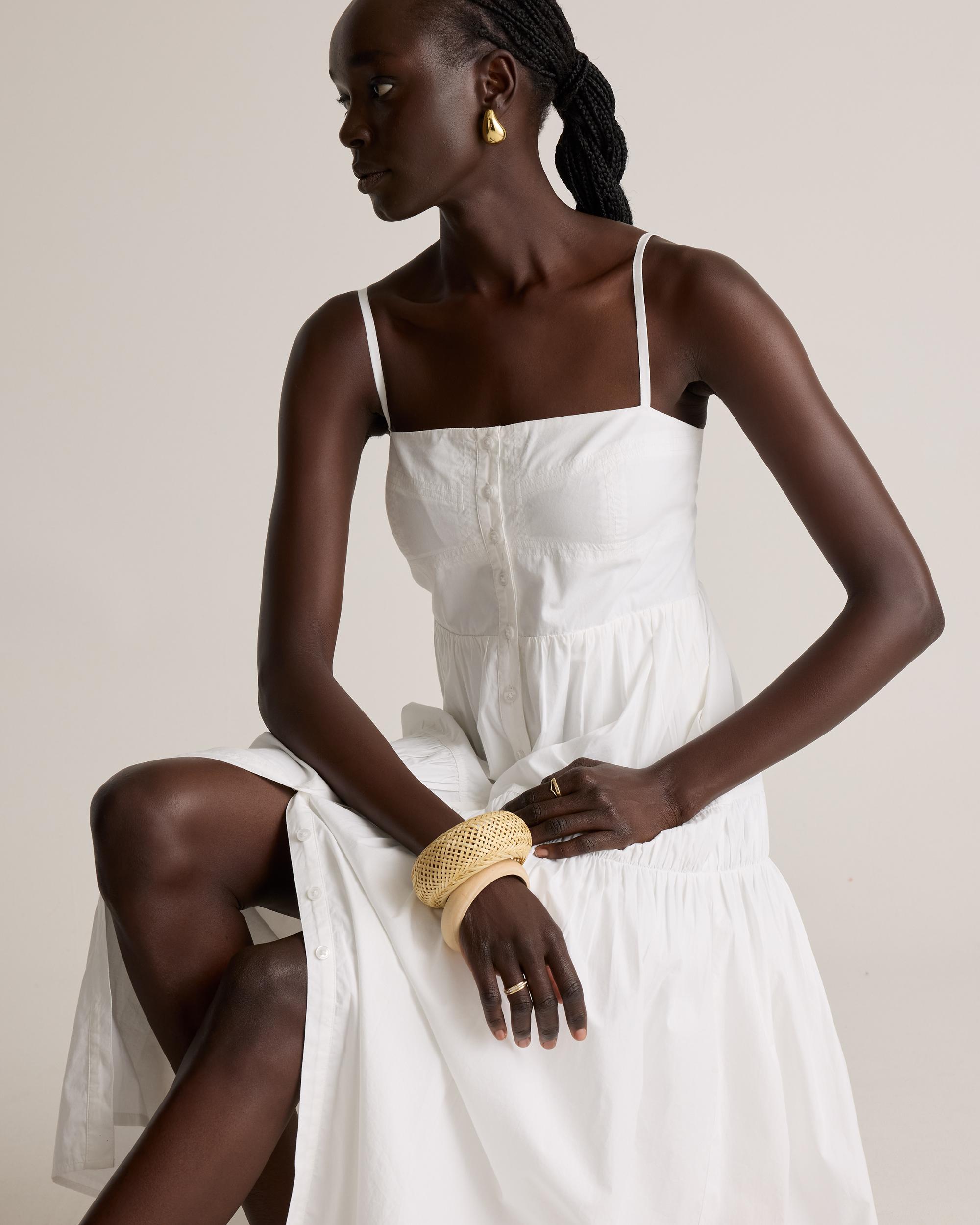 Quince | Women's Poplin Spaghetti Strap Maxi Dress Size XS, Organic Cotton Product Image