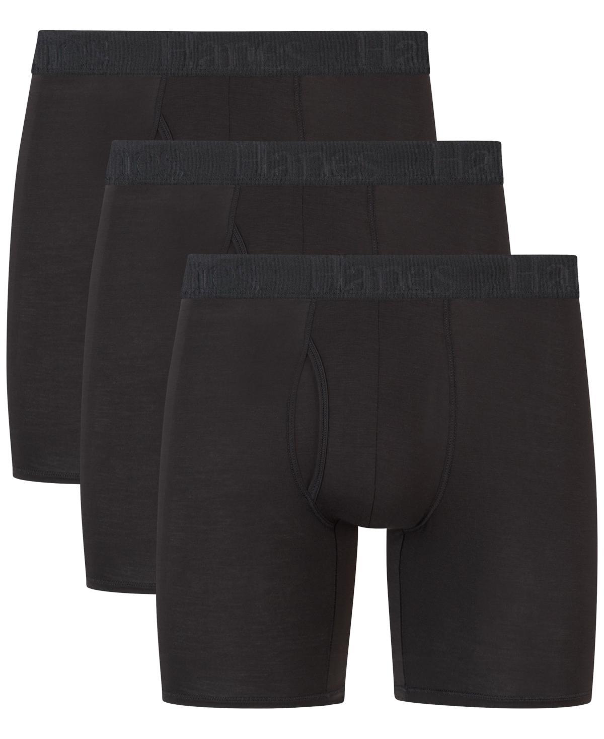 Hanes Originals Ultimate 3-Pack Men's SuperSoft Boxer Briefs, Size: Medium, Black Product Image