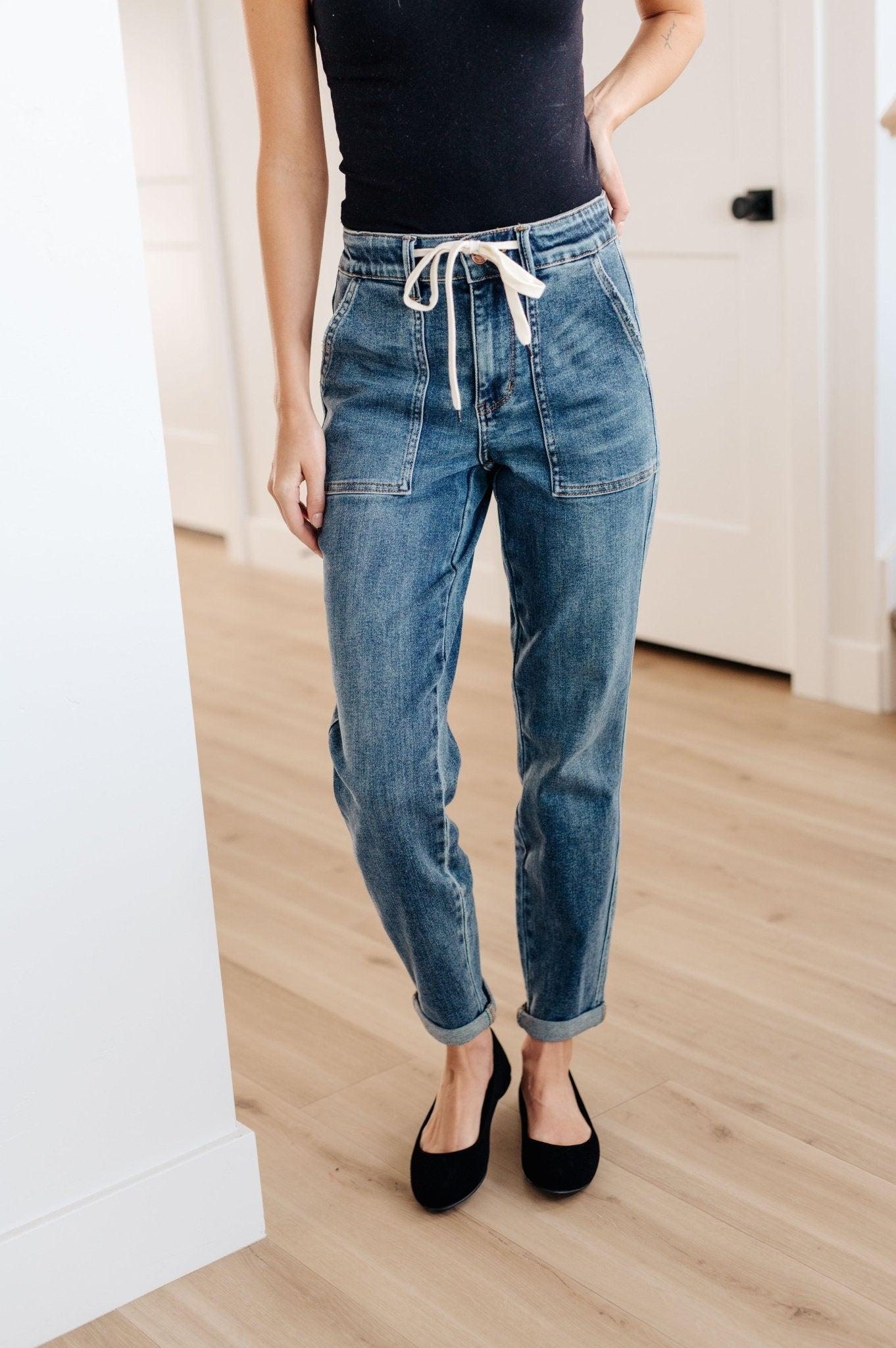 Charlene High Rise Contrast Thread Jogger in Ecru (Online Exclusive) Product Image