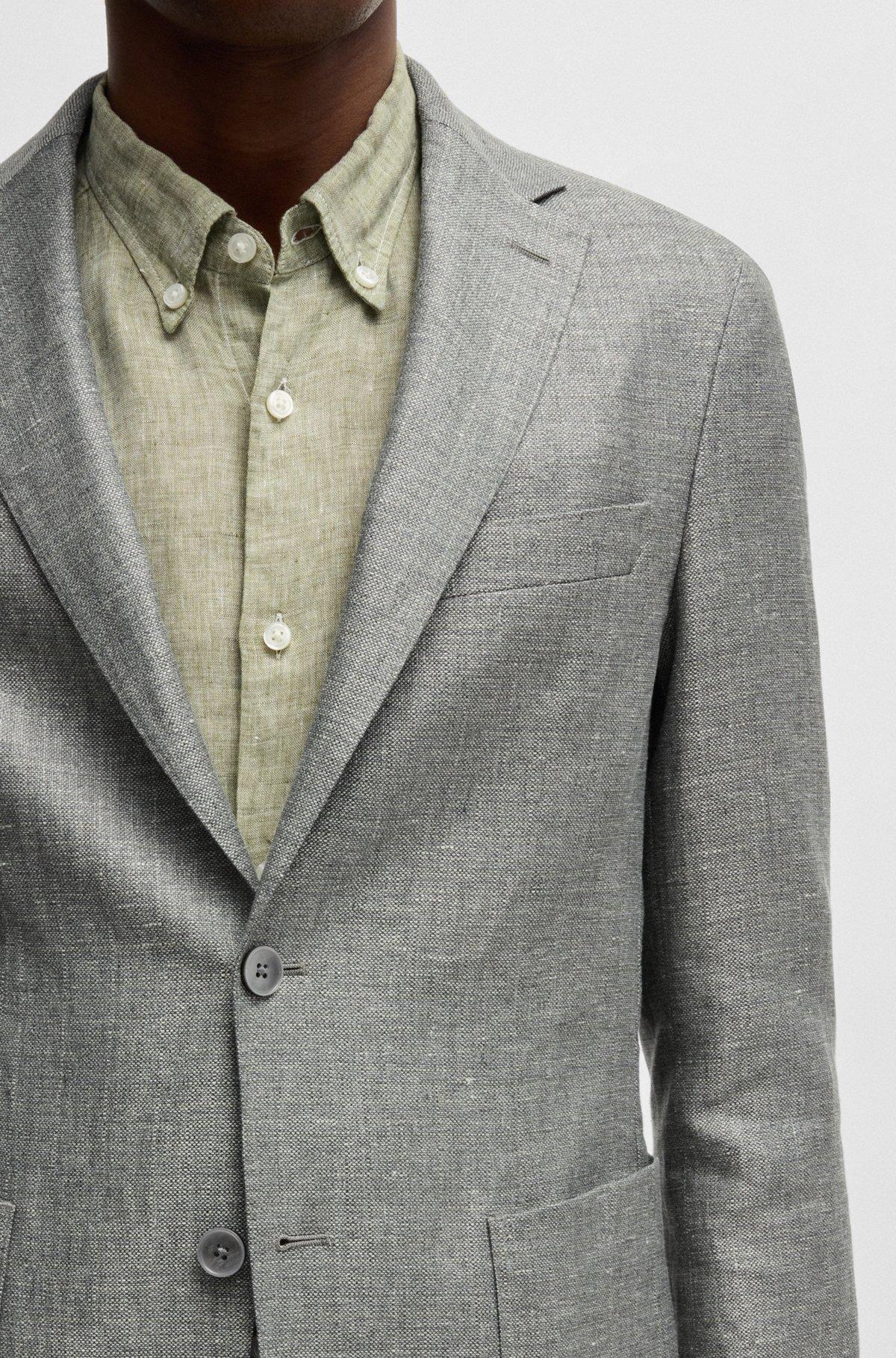 Slim-fit blazer in micro-patterned fabric Product Image